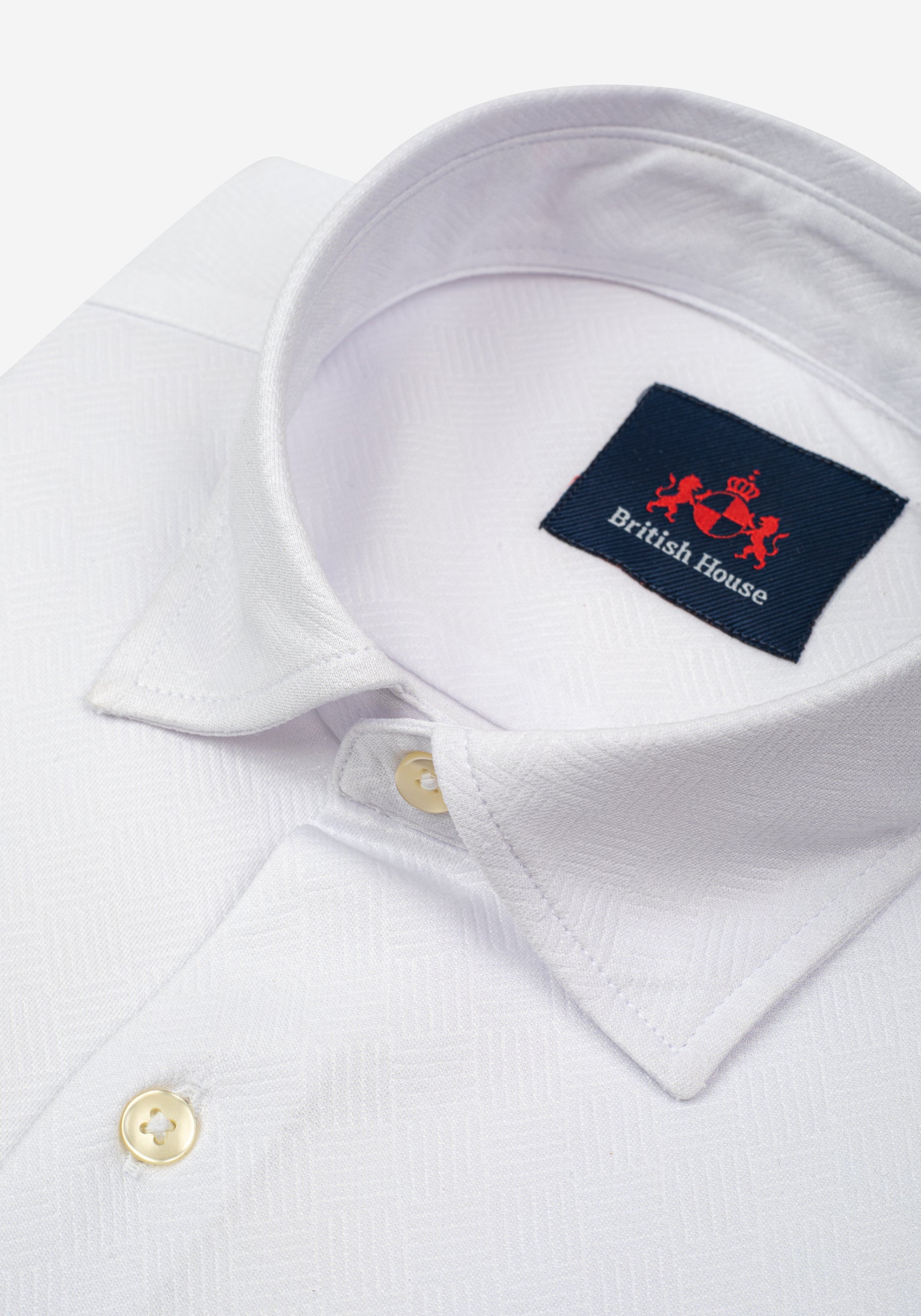 Lunar White Knitted 4-Way Stretch Shirt