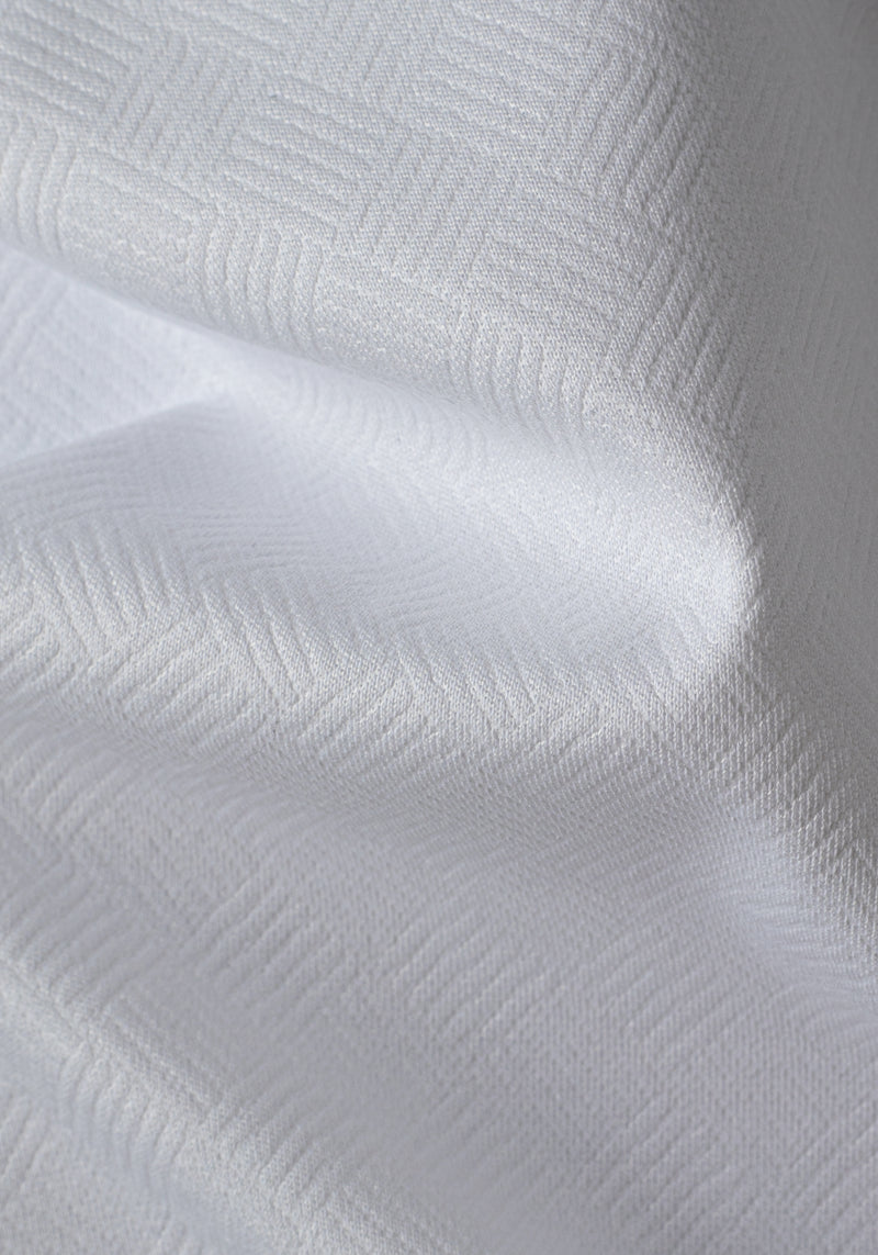 Lunar White Knitted 4-Way Stretch Shirt