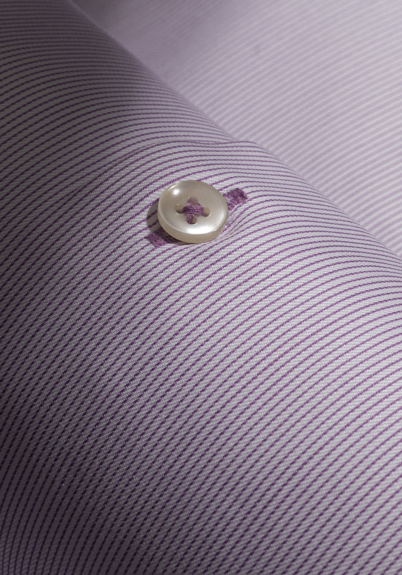 Berry Purple Stripe Fine Twill Shirt