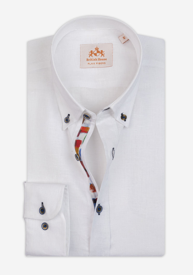 Clear White Belgian Linen Shirt