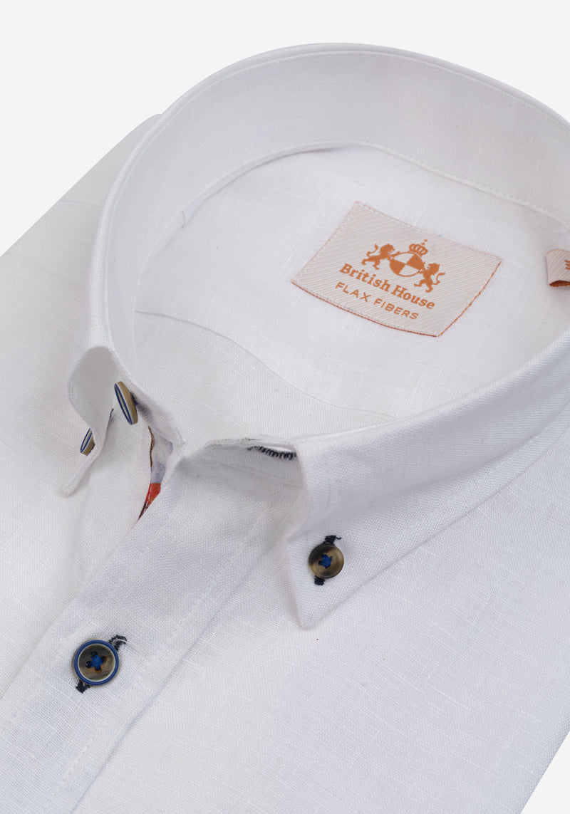 Clear White Belgian Linen Shirt