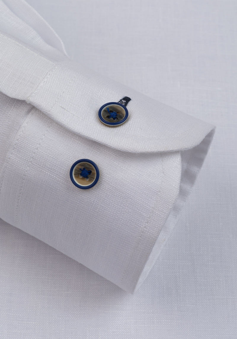 Clear White Belgian Linen Shirt