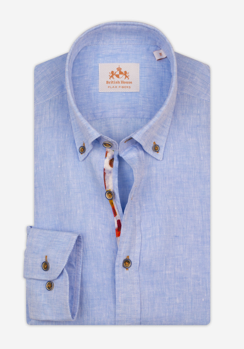 Arctic Blue Belgian Linen Shirt