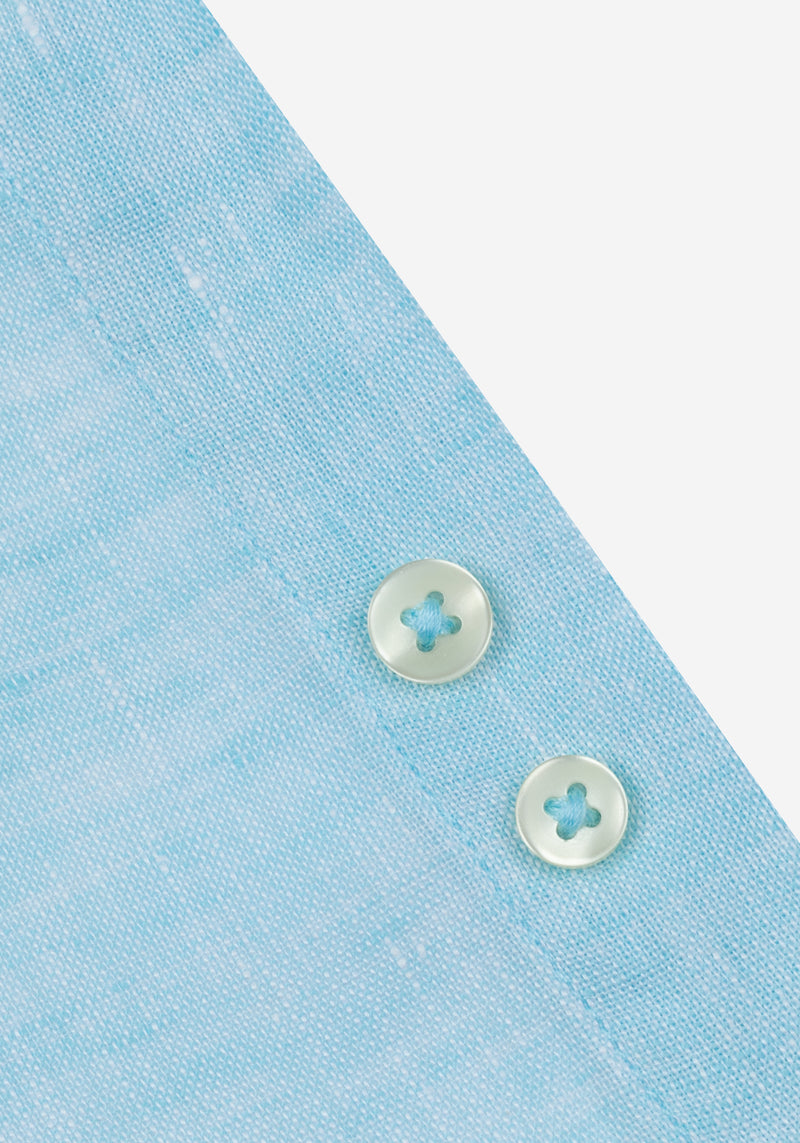 Electric Blue Belgian Linen Shirt