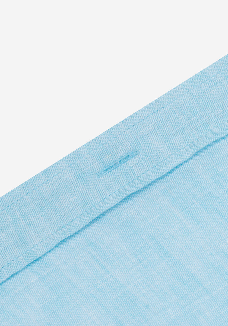 Electric Blue Belgian Linen Shirt