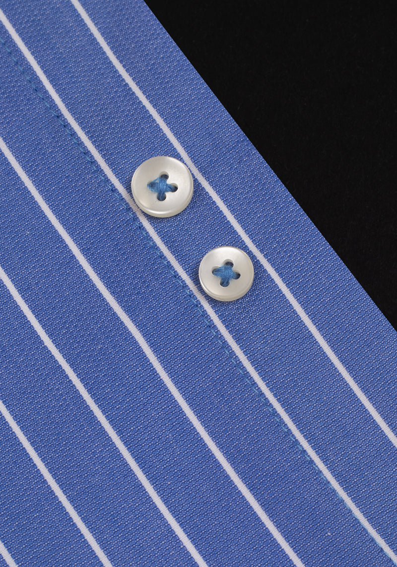Vintage Blue Stripe Basket Weave Shirt