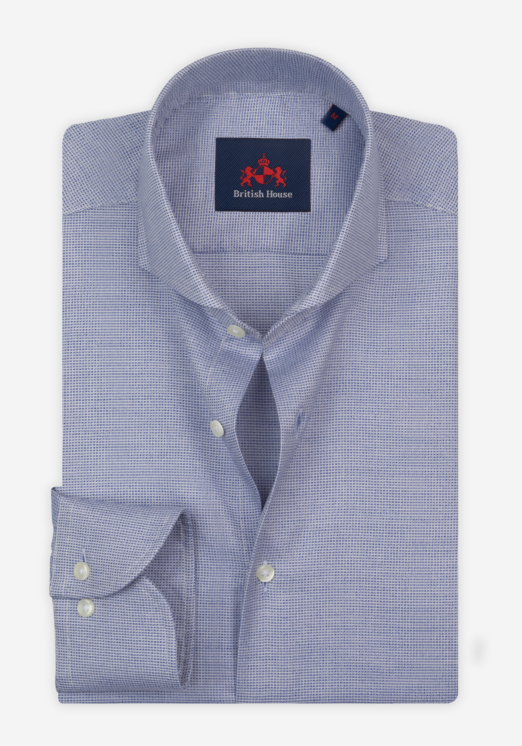 Frosted Blue Checked Dobby Shirt