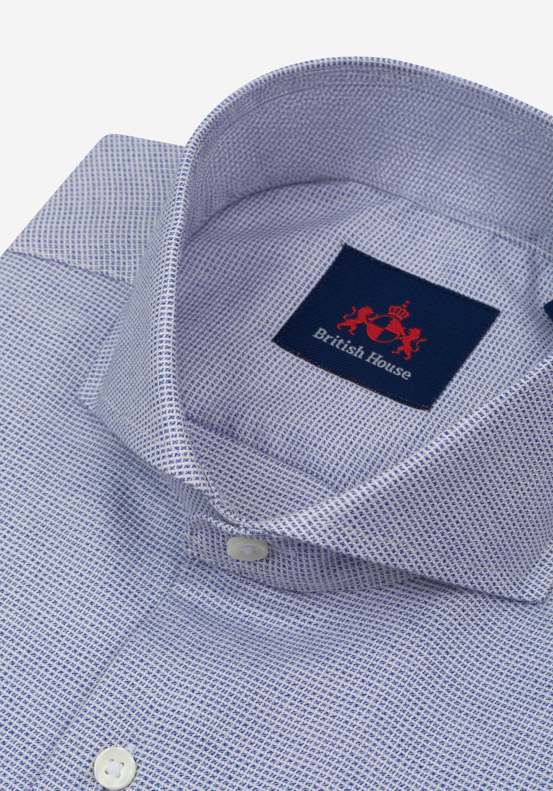 Frosted Blue Checked Dobby Shirt