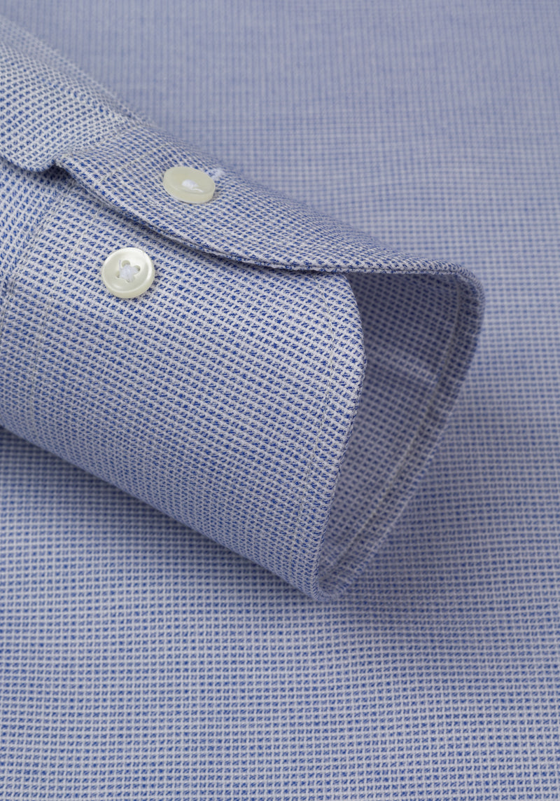 Frosted Blue Checked Dobby Shirt