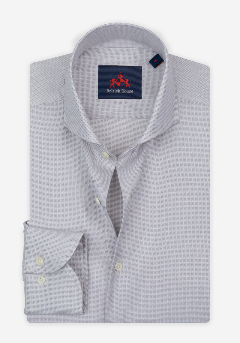 Twilight Grey Checked Dobby Shirt