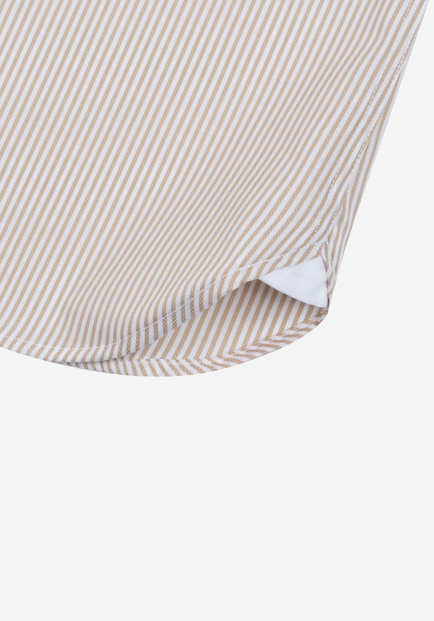 Almond Beige Stripe Basket Weave Shirt