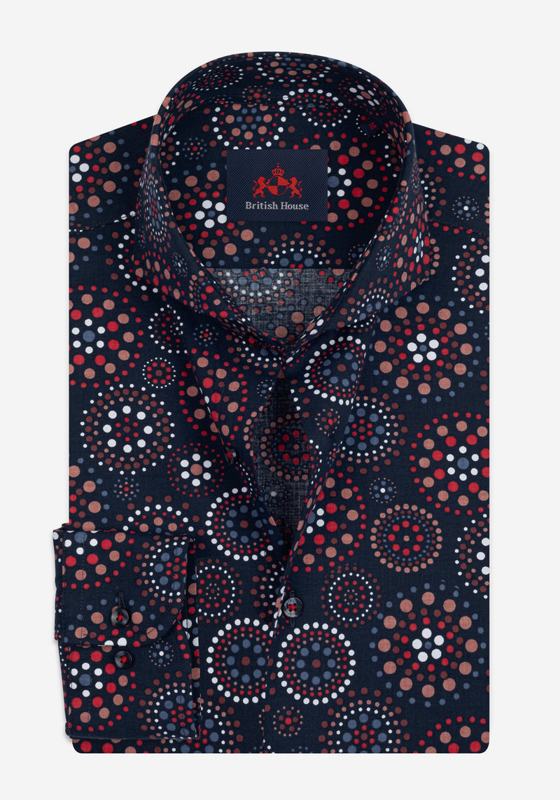 Parti-Colored Printed Poplin Shirt