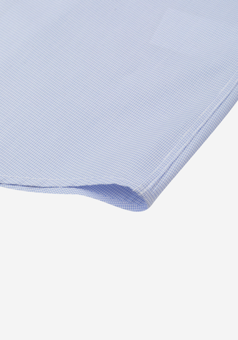 Powder Blue Checked Houndstooth Shirt