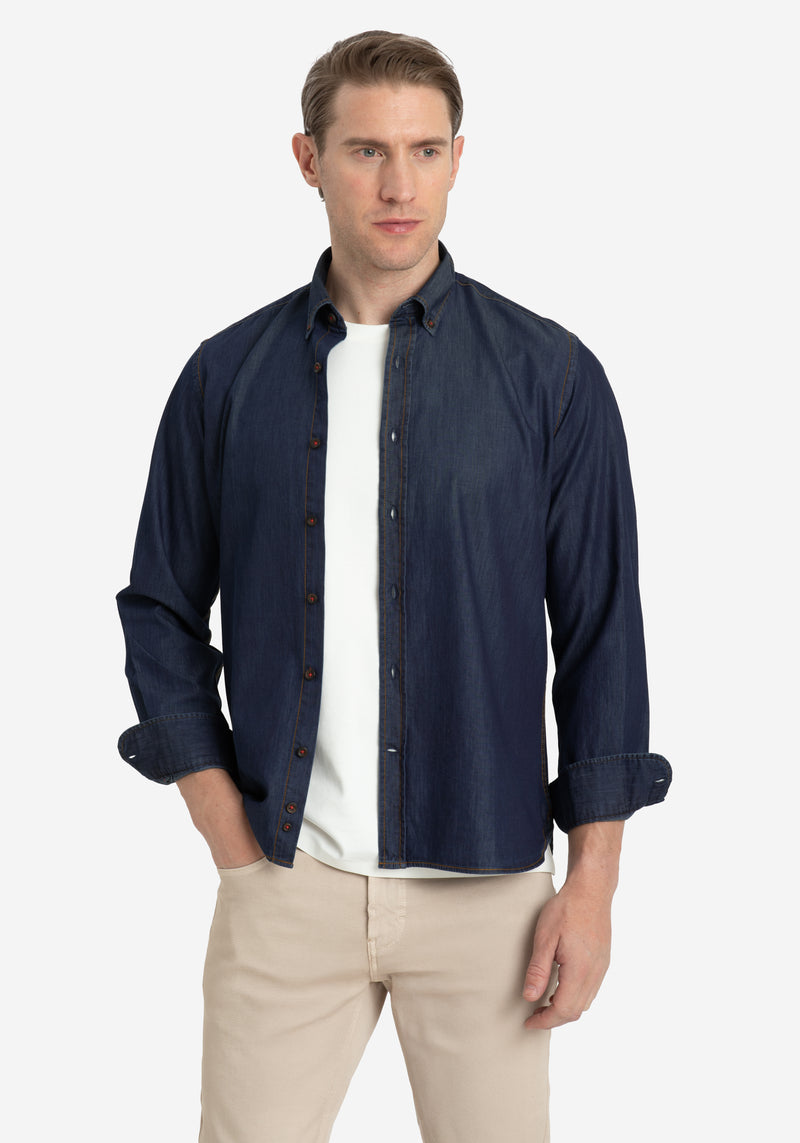 Nightfall Blue Washed Denim Shirt