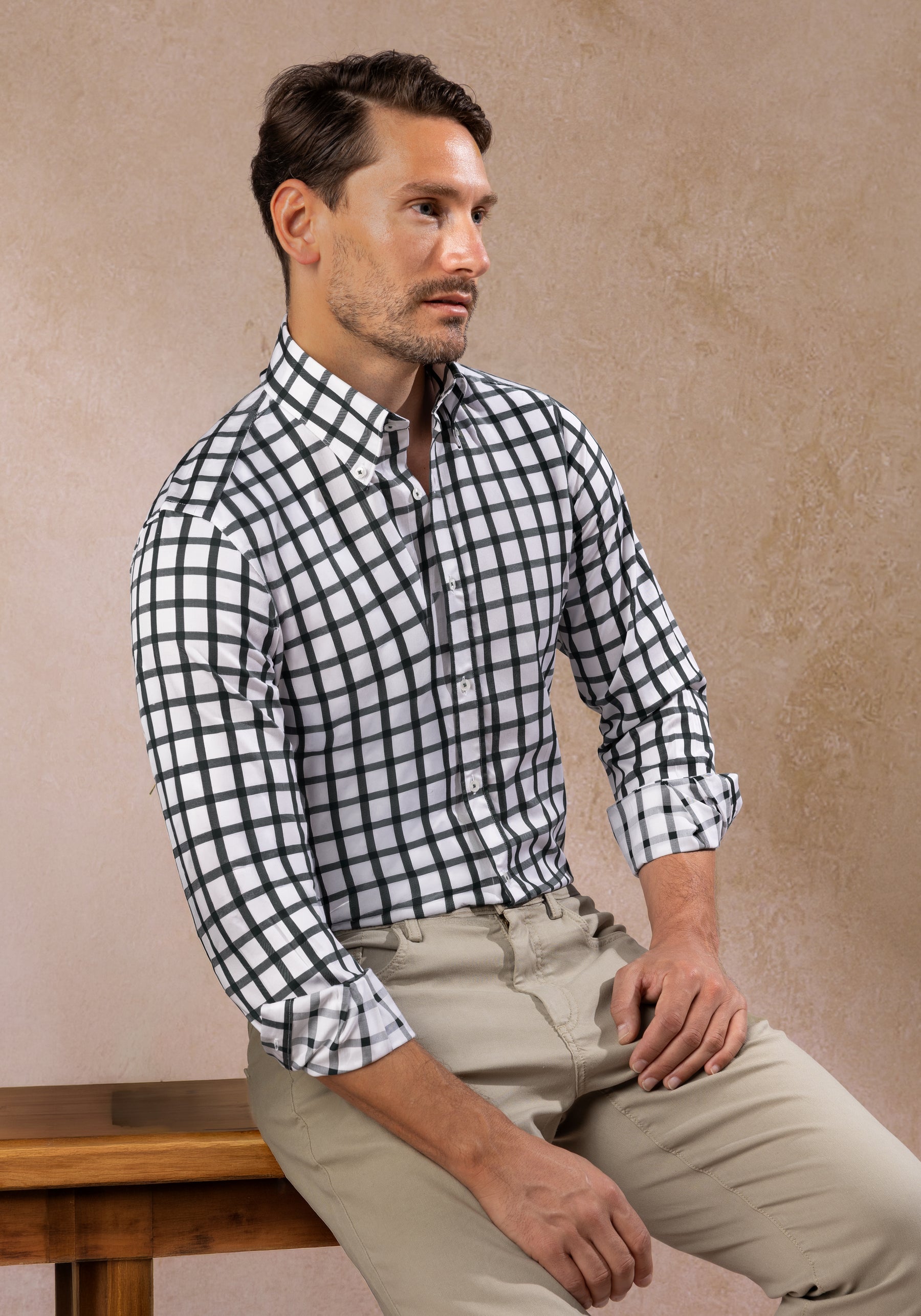 Slate Black Checked Signature Twill Shirt