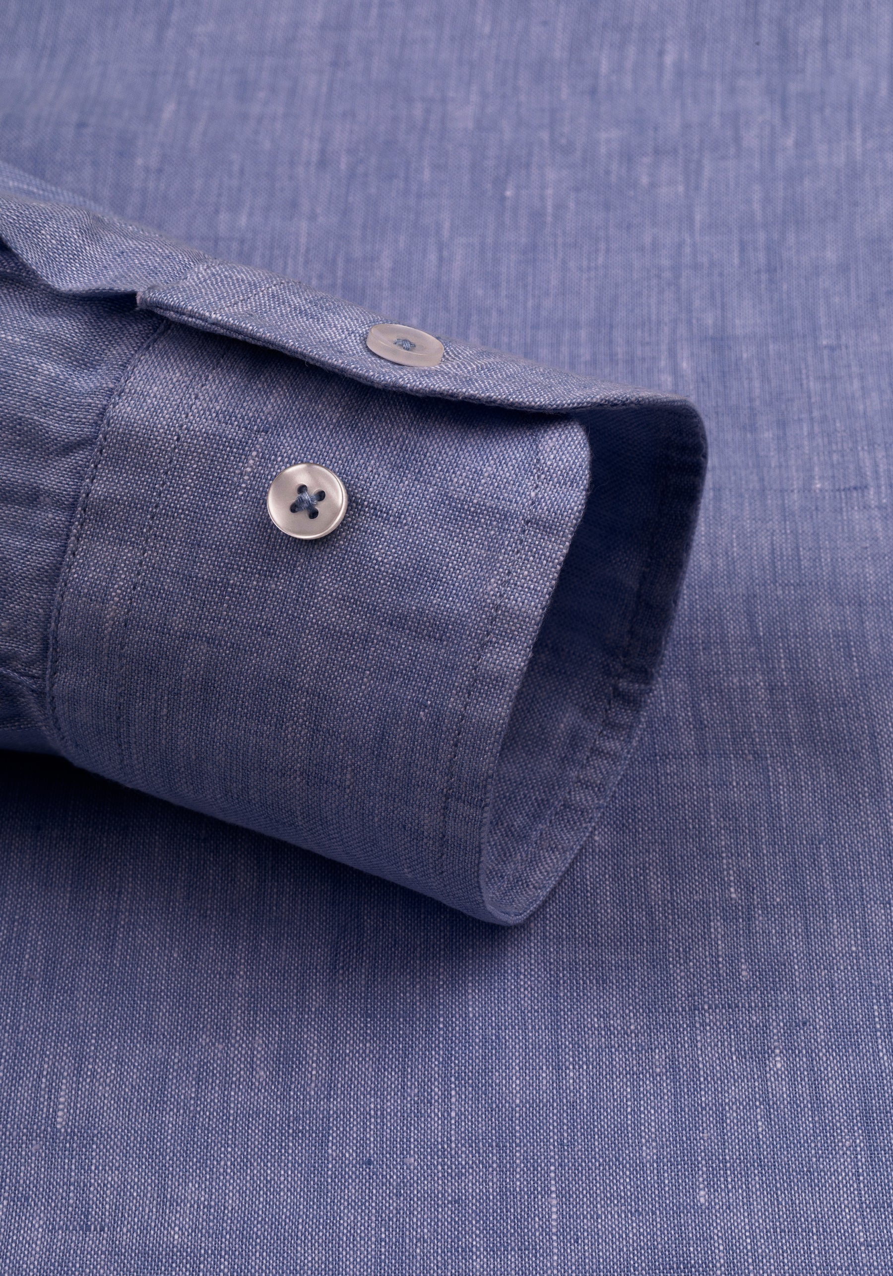 Steel Blue Belgian Linen Shirt