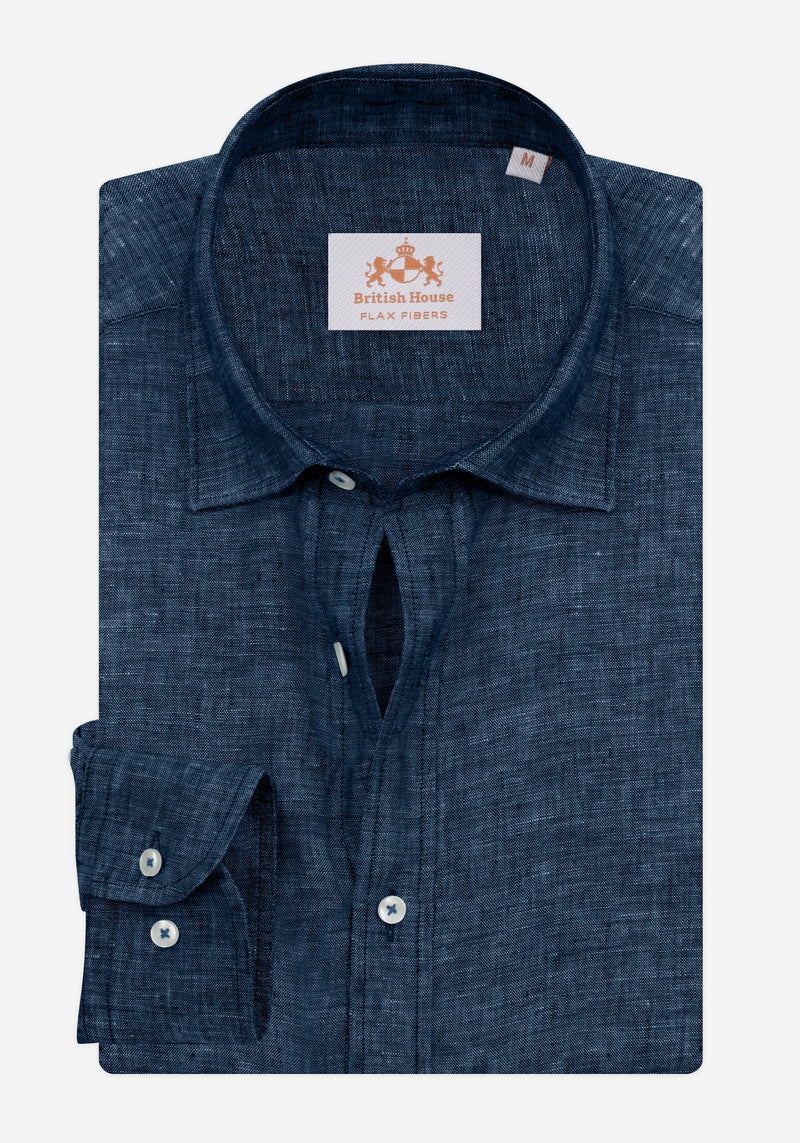 Ink Blue Belgian Linen Shirt