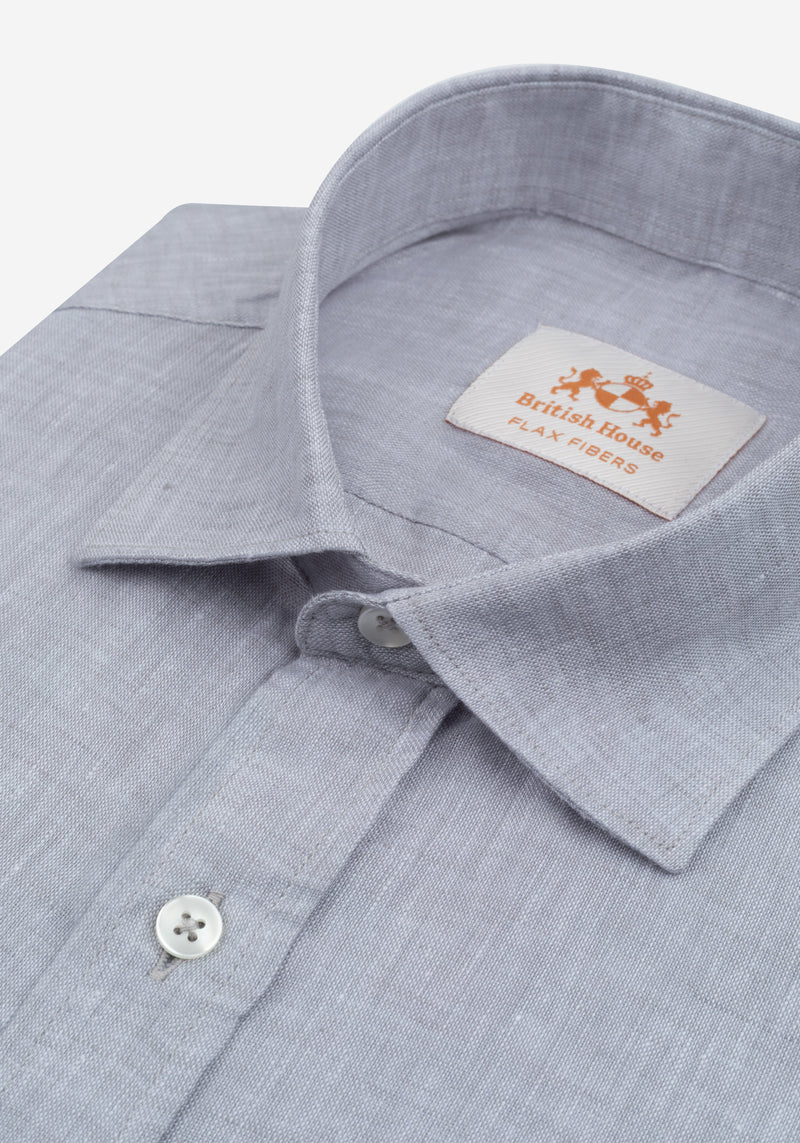 Slate Grey Belgian Linen Shirt