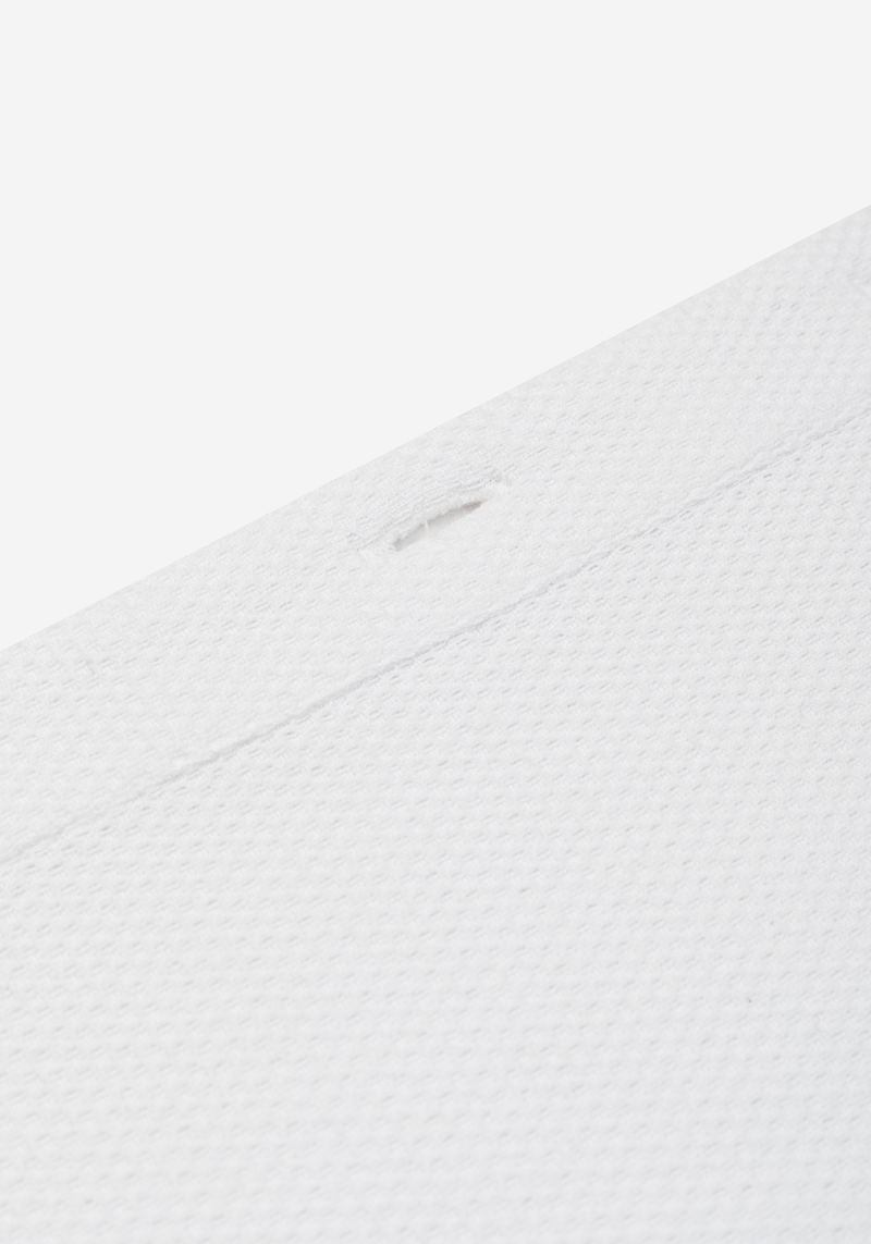 Powder White Basket Weave Overshirt