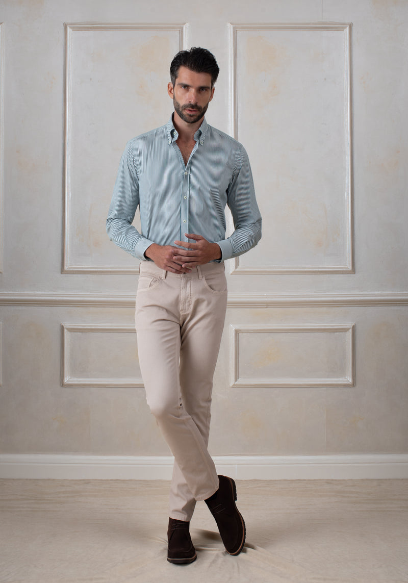 Emerald Green Stripe Aero-Hybrid Shirt