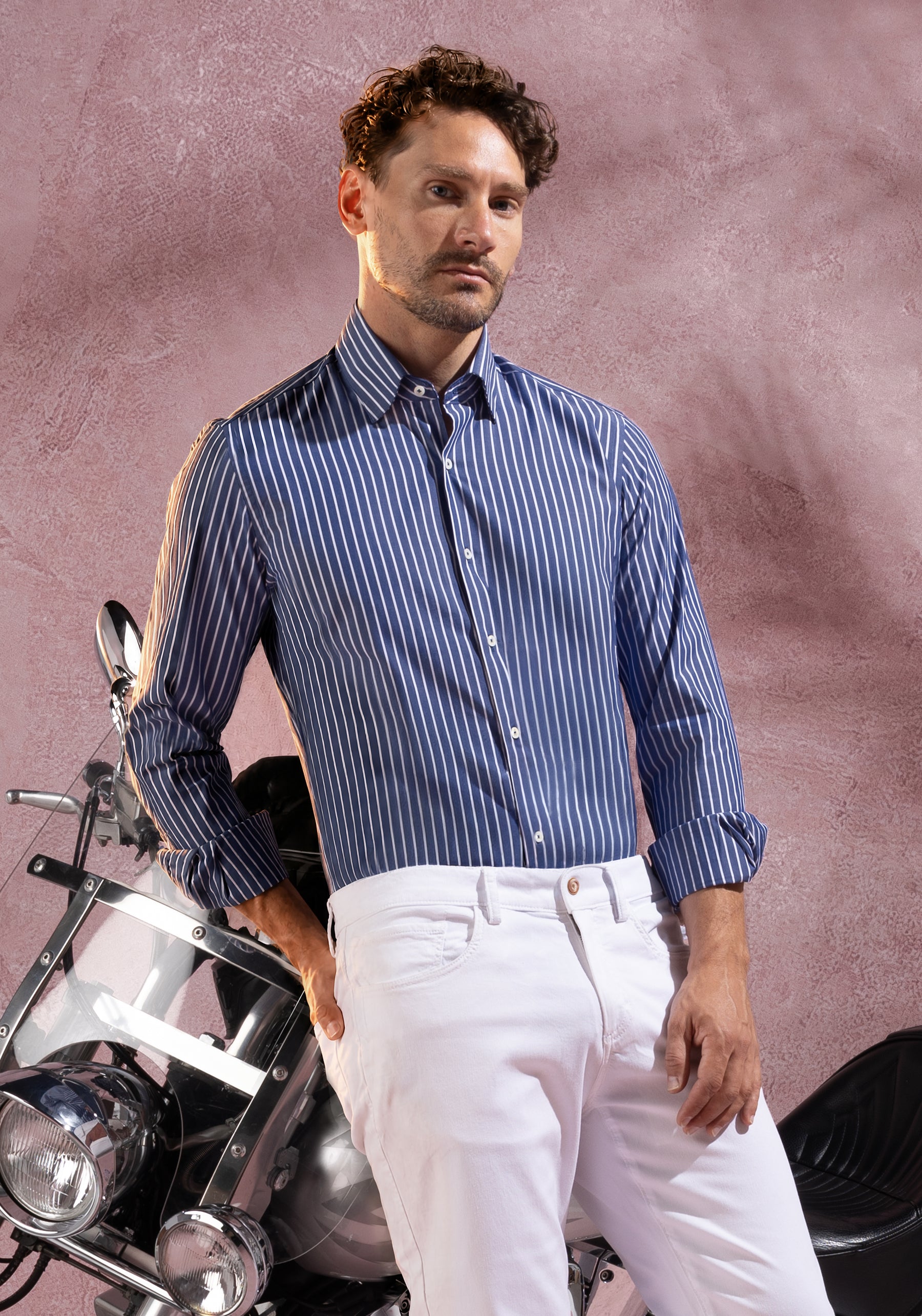 Regent Blue Stripe Poplin Shirt