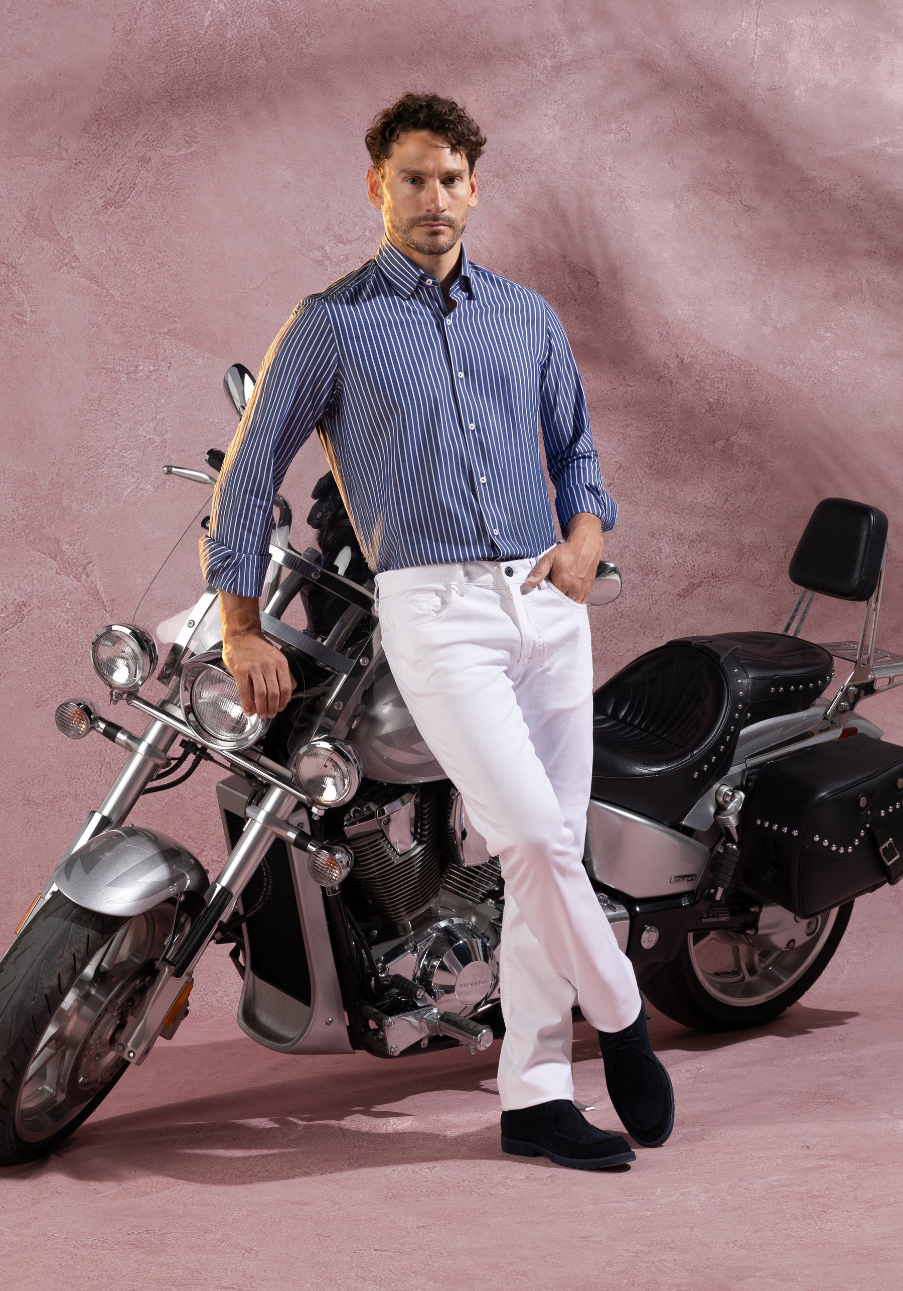 Regent Blue Stripe Poplin Shirt