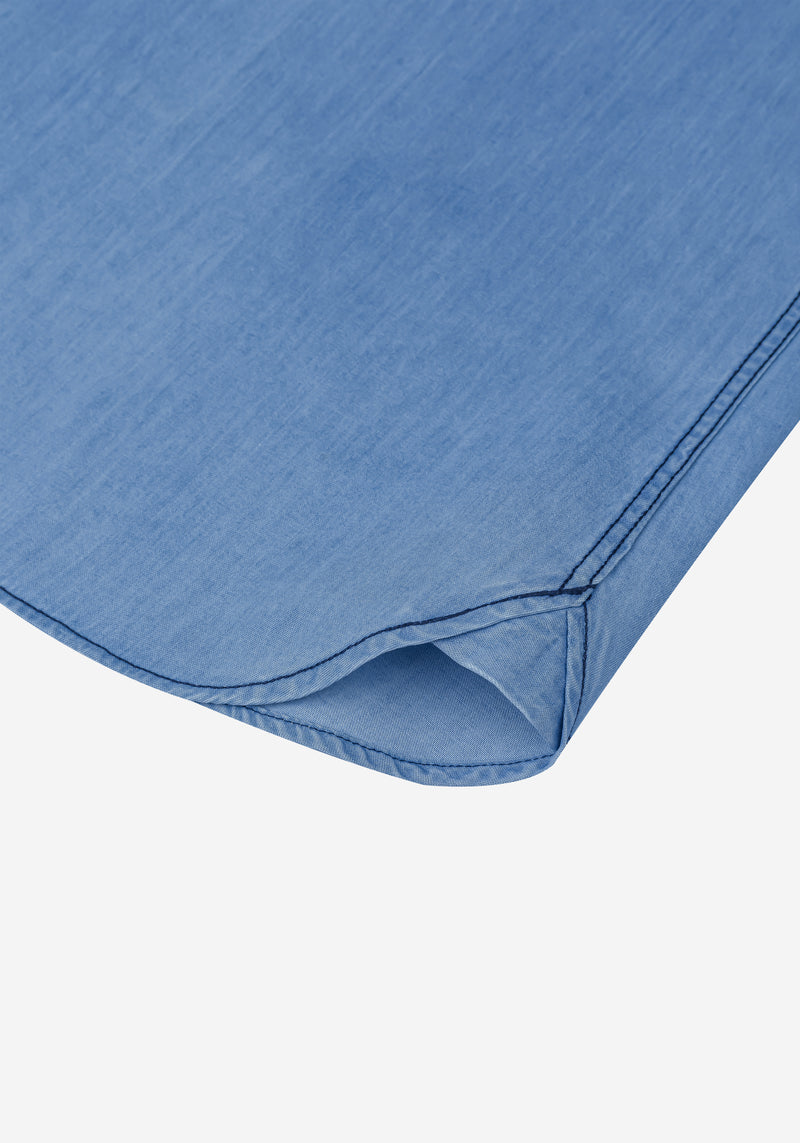 Soft Blue Washed Denim Shirt