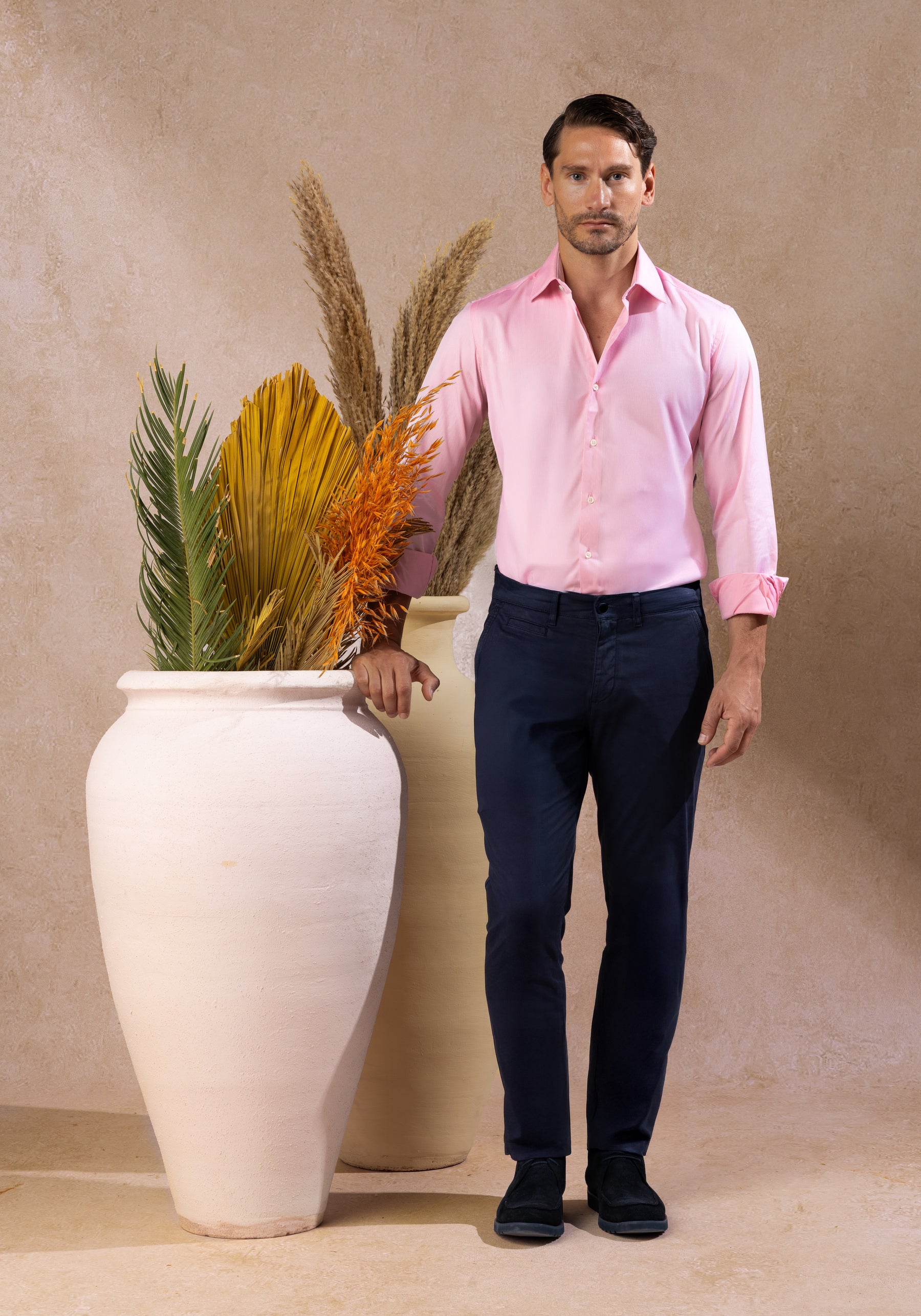 Blush Pink Stripe Piqué Shirt