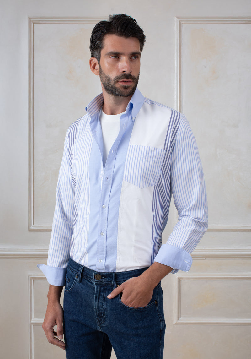 Sky Blue Tri-Tone Oxford Shirt