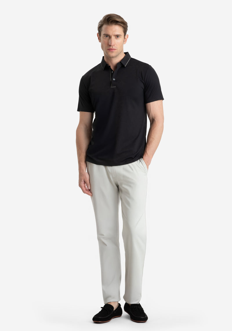 Carbon Black Aero-Hybrid Polo Shirt