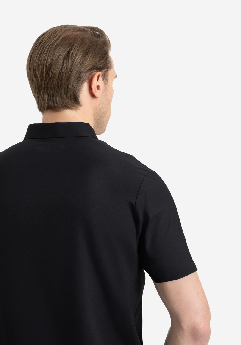 Obsidian Black Aero-Hybrid Polo Shirt