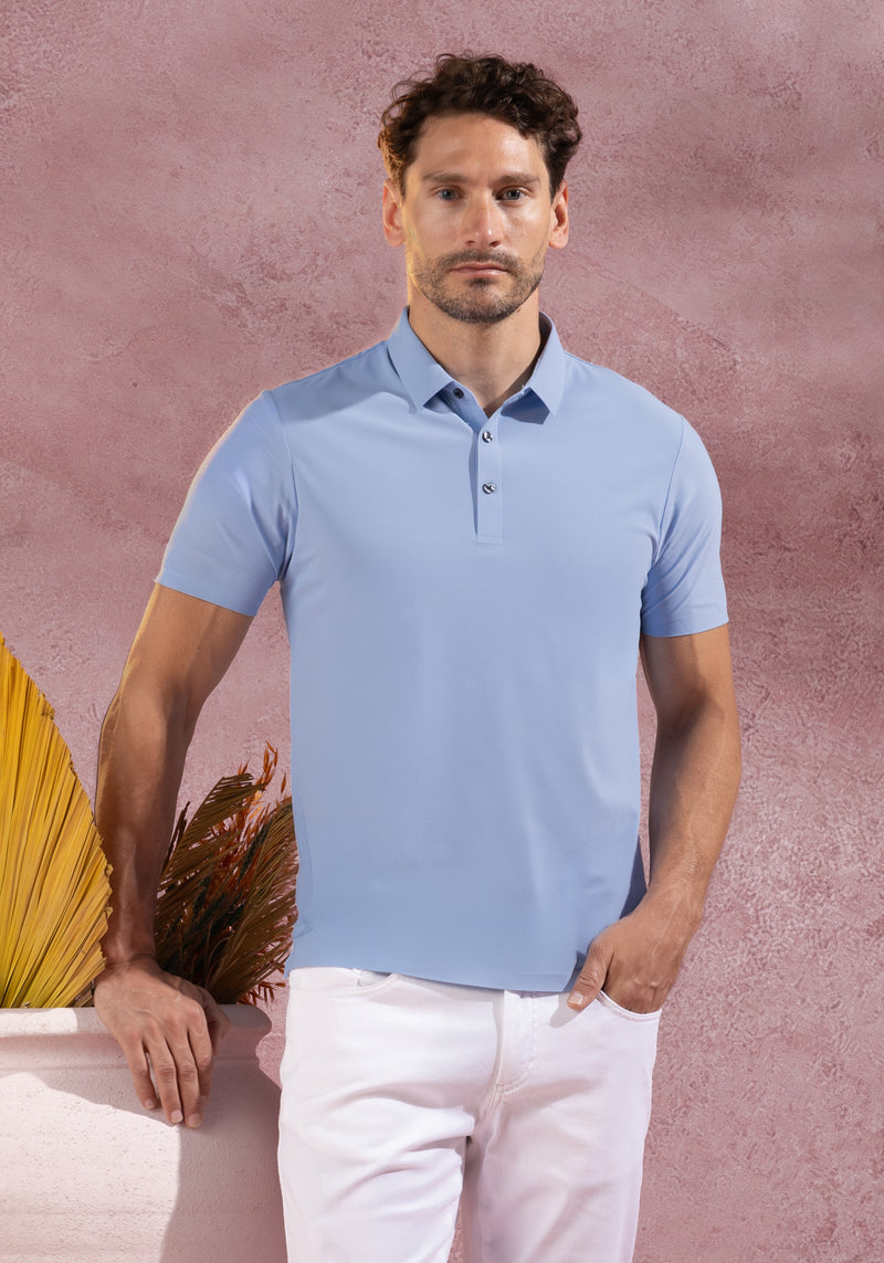 Sky Blue Aero-Hybrid Polo