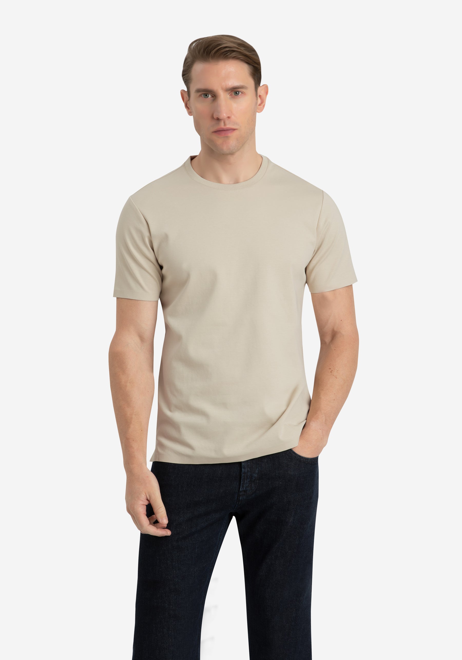 Oyster Beige Aero-Hybrid T-Shirt