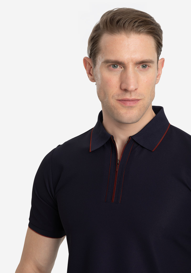 Crimson Navy Aero-Hybrid Polo Shirt
