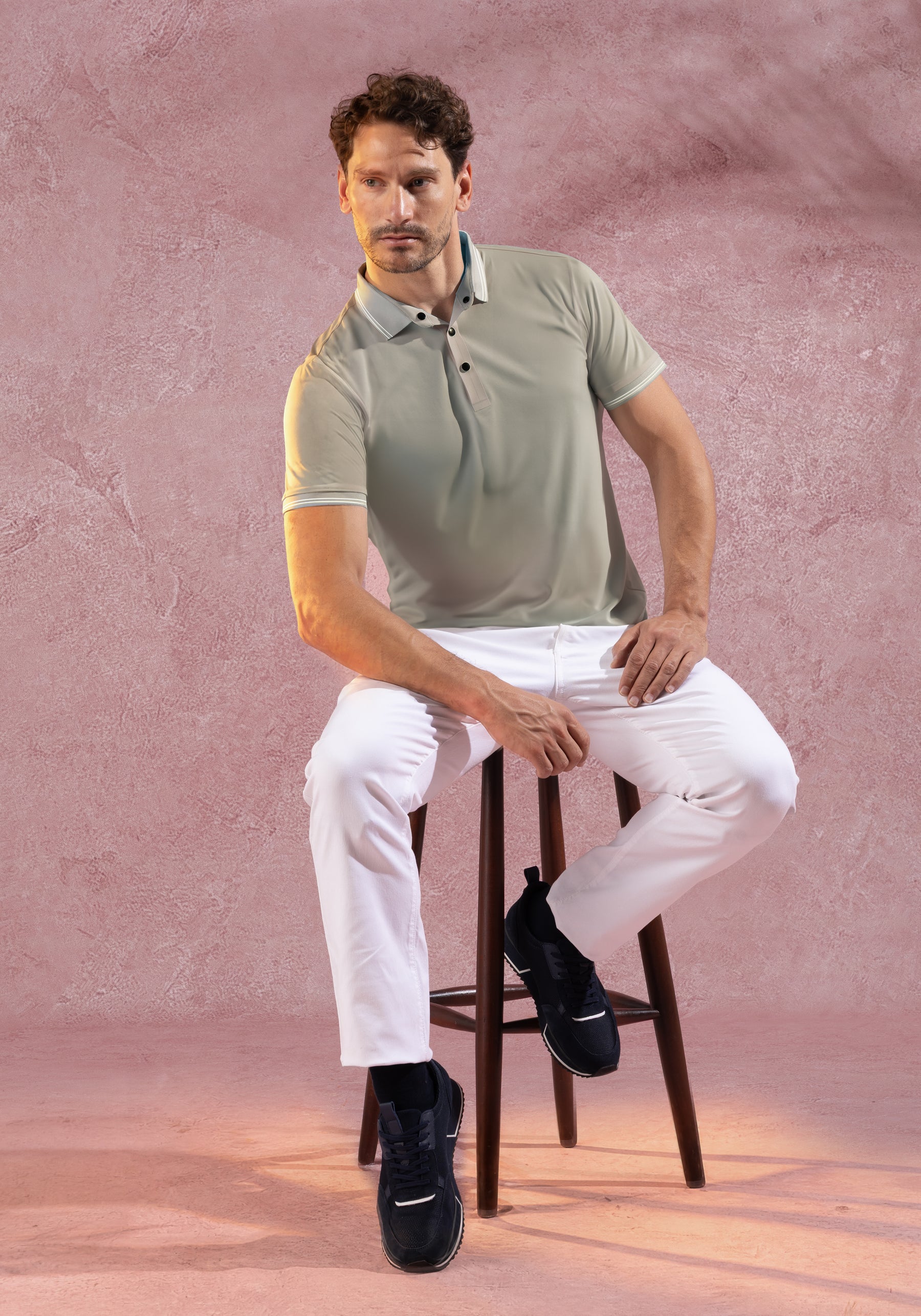 Dull Beige Aero-Hybrid Polo Shirt