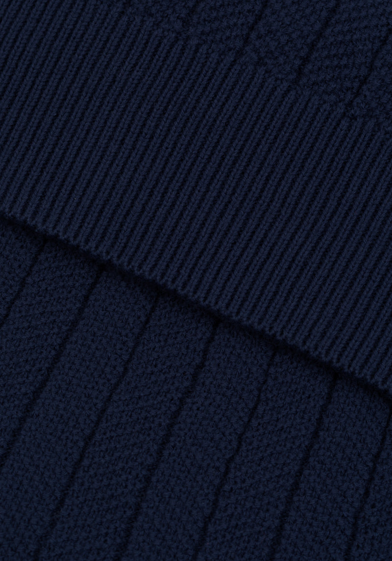 Midnight Blue Knitted Polo Shirt
