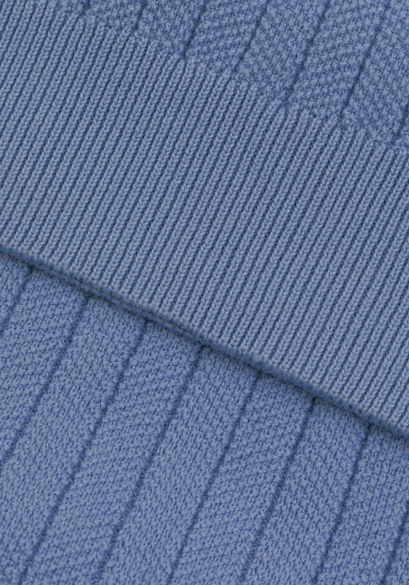 Powder Blue Knitted Polo Shirt