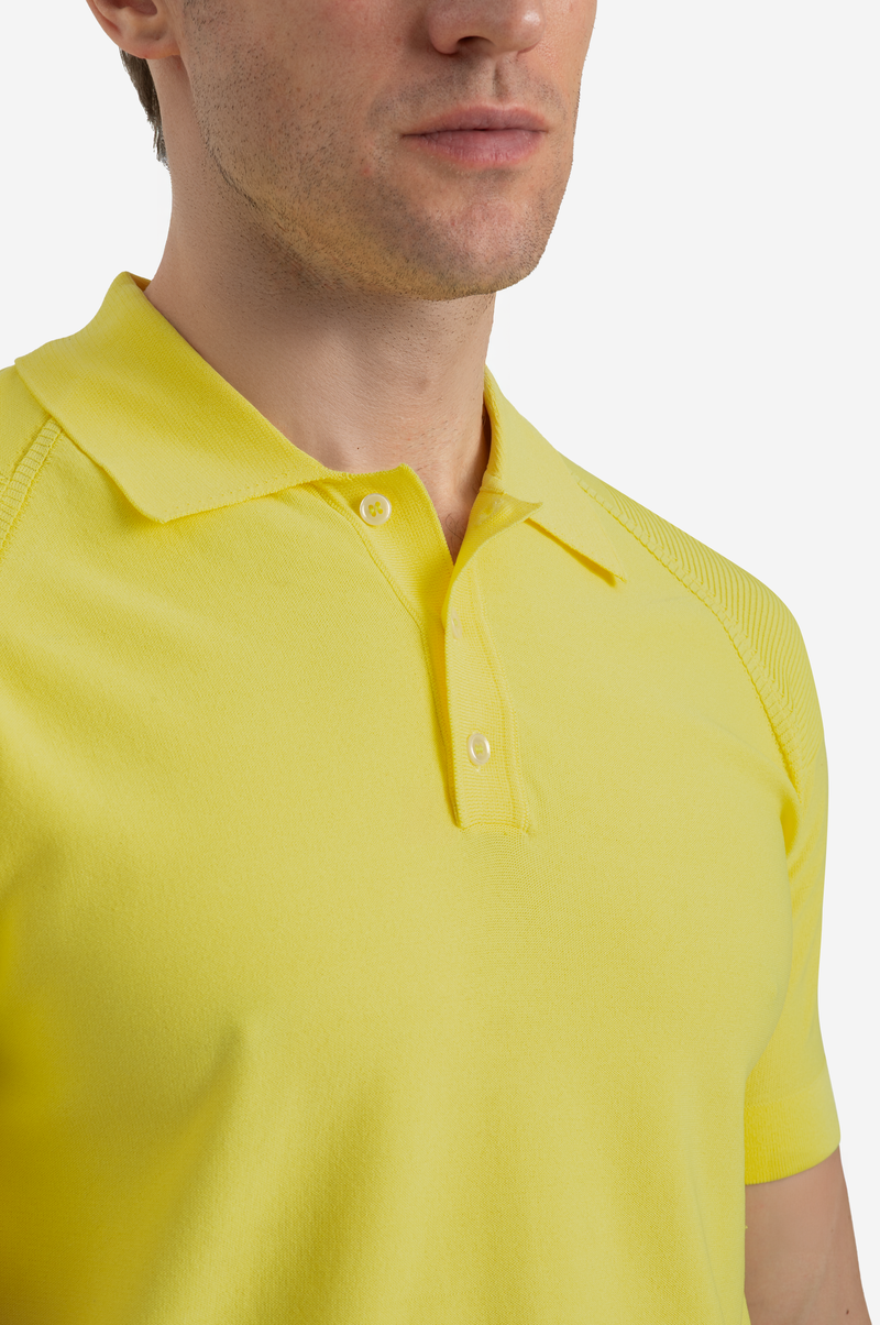 Flare Yellow Polyamide Knitted Polo Shirt
