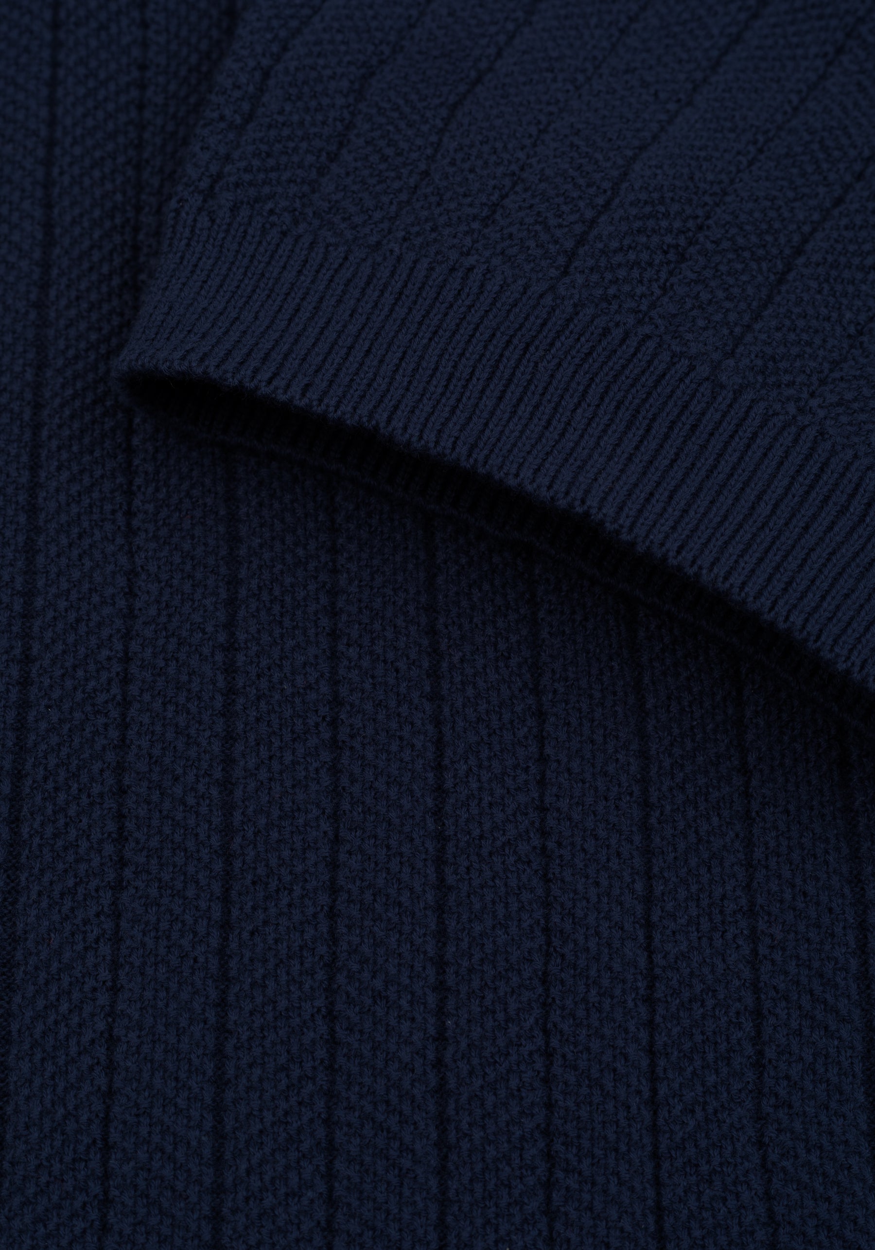 Midnight Blue Knitted Polo Shirt