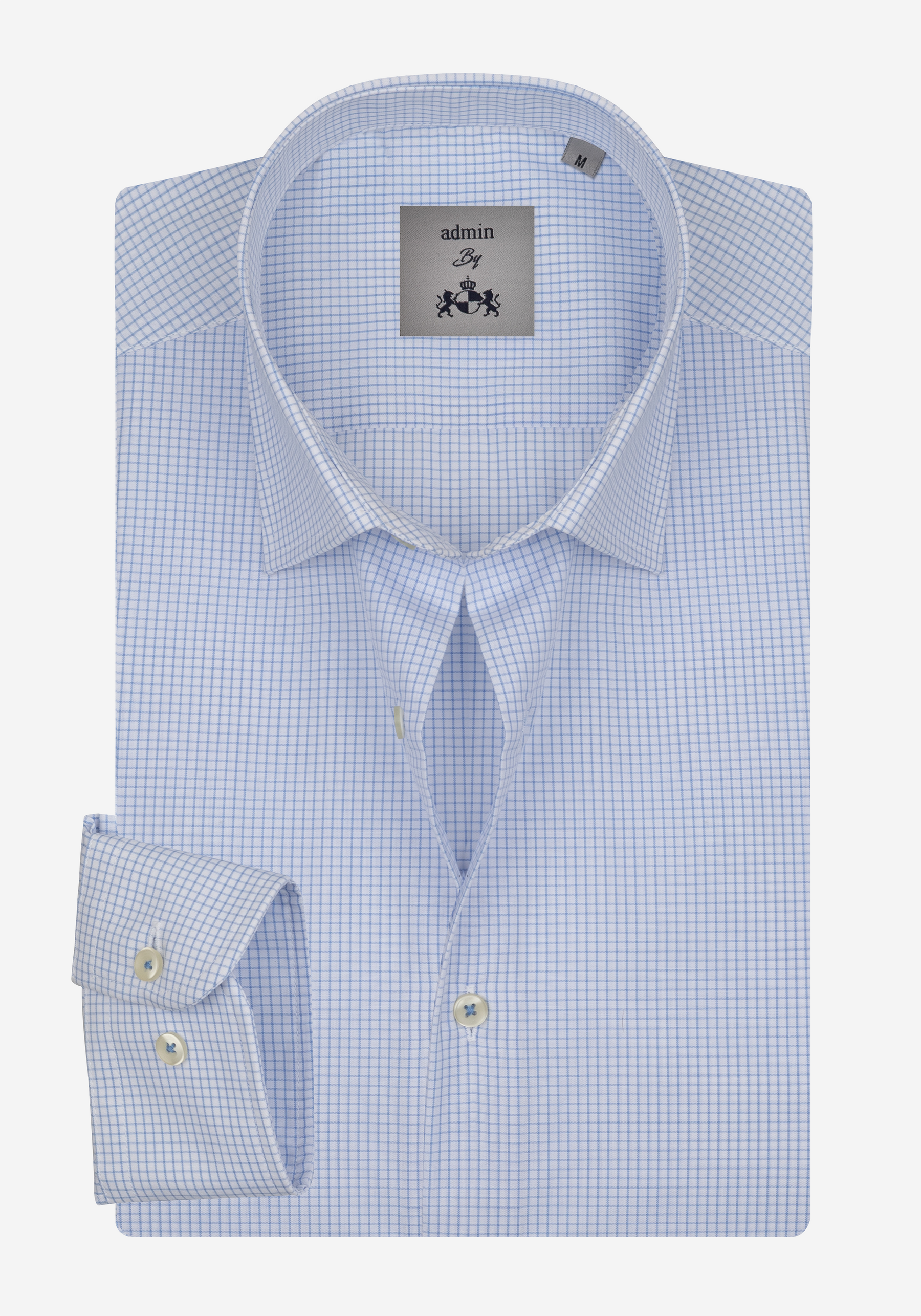 Light Blue Checked Poplin Shirt