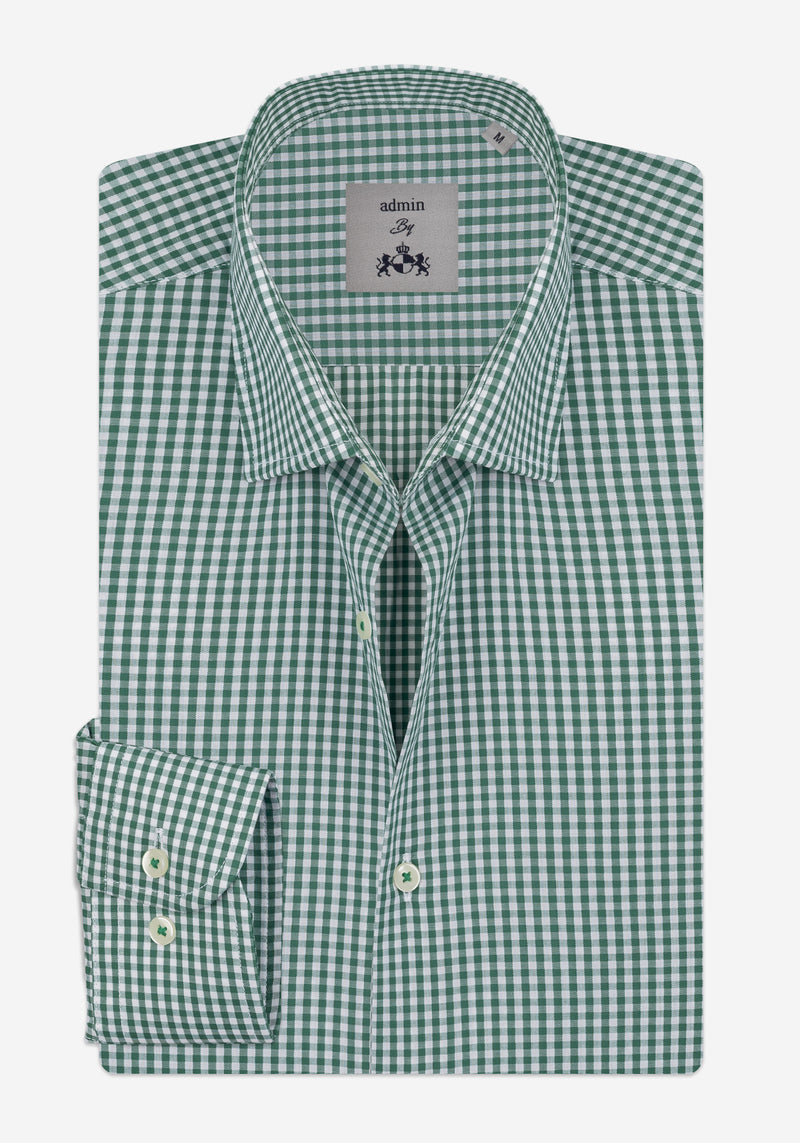 Jade Green Checked Poplin Shirt
