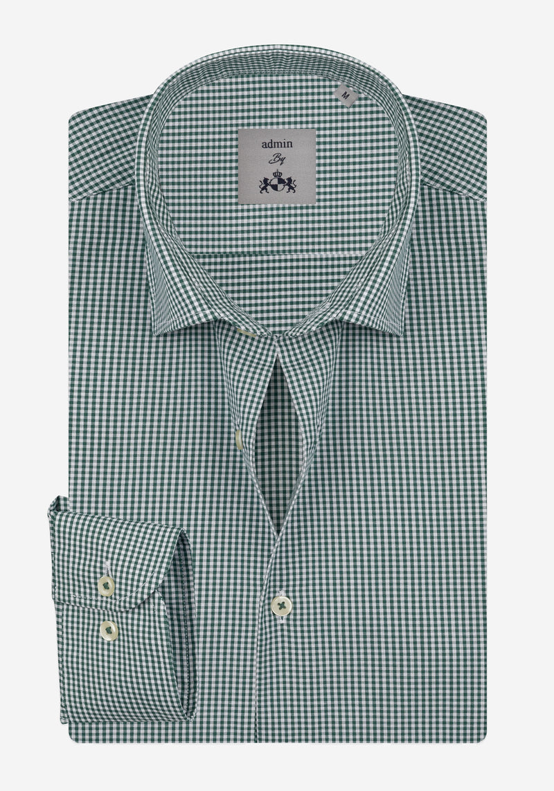 Fir Green Checked Poplin Shirt