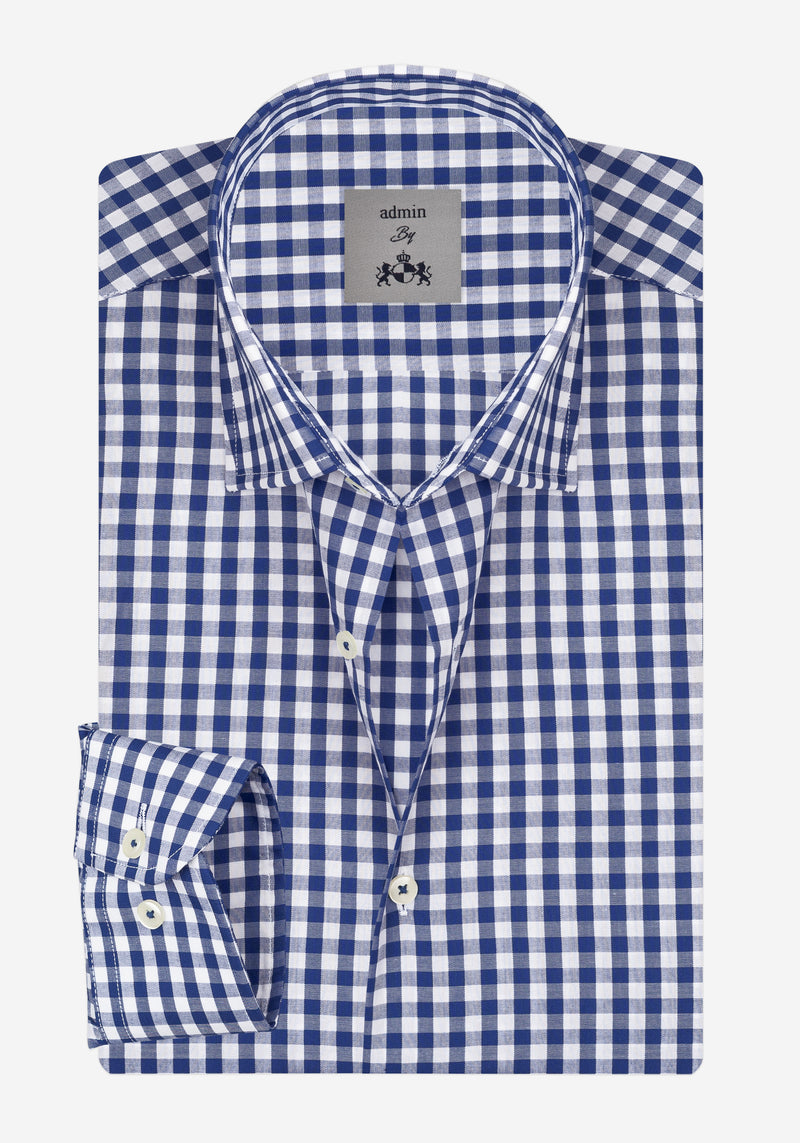 Clear Blue Checked Poplin Shirt