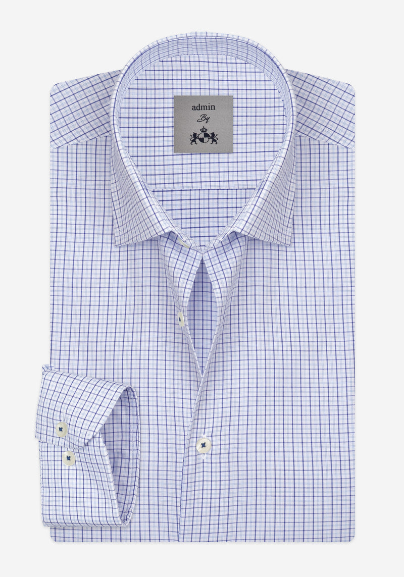 Alice Blue Checked Poplin Shirt