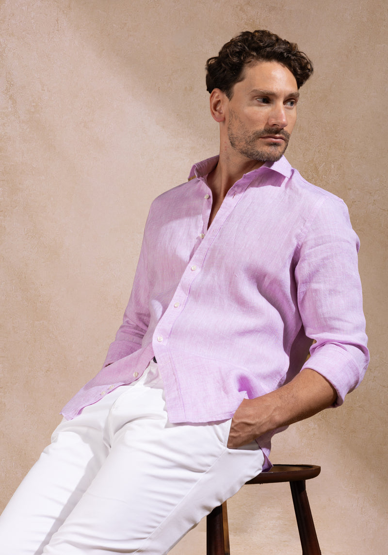 Mist Rose Belgian Linen Shirt