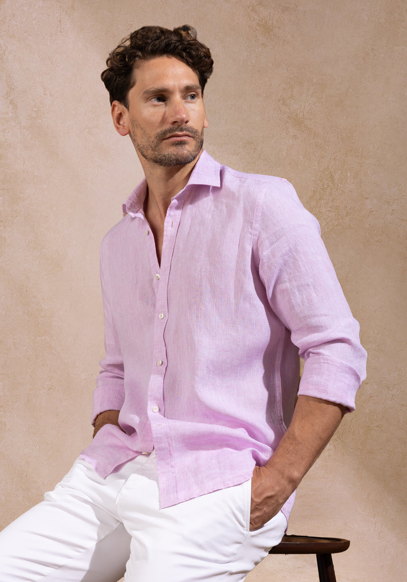 Mist Rose Belgian Linen Shirt