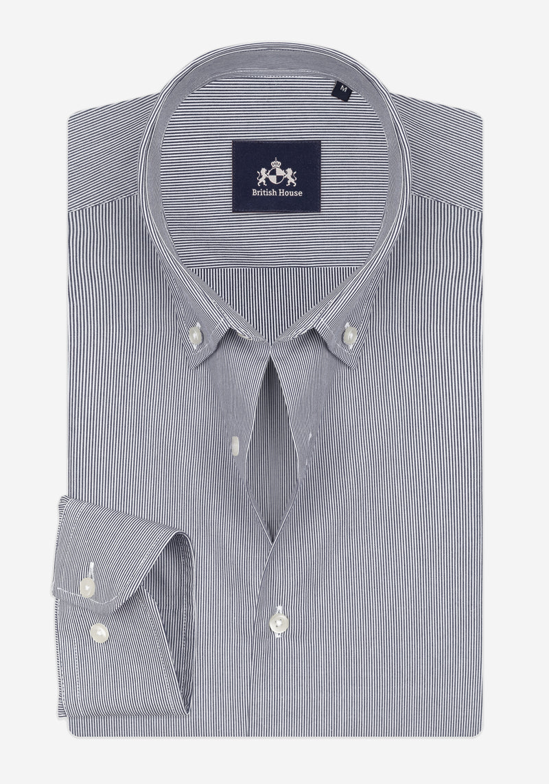 Coal Black Stripe Signature Twill Shirt