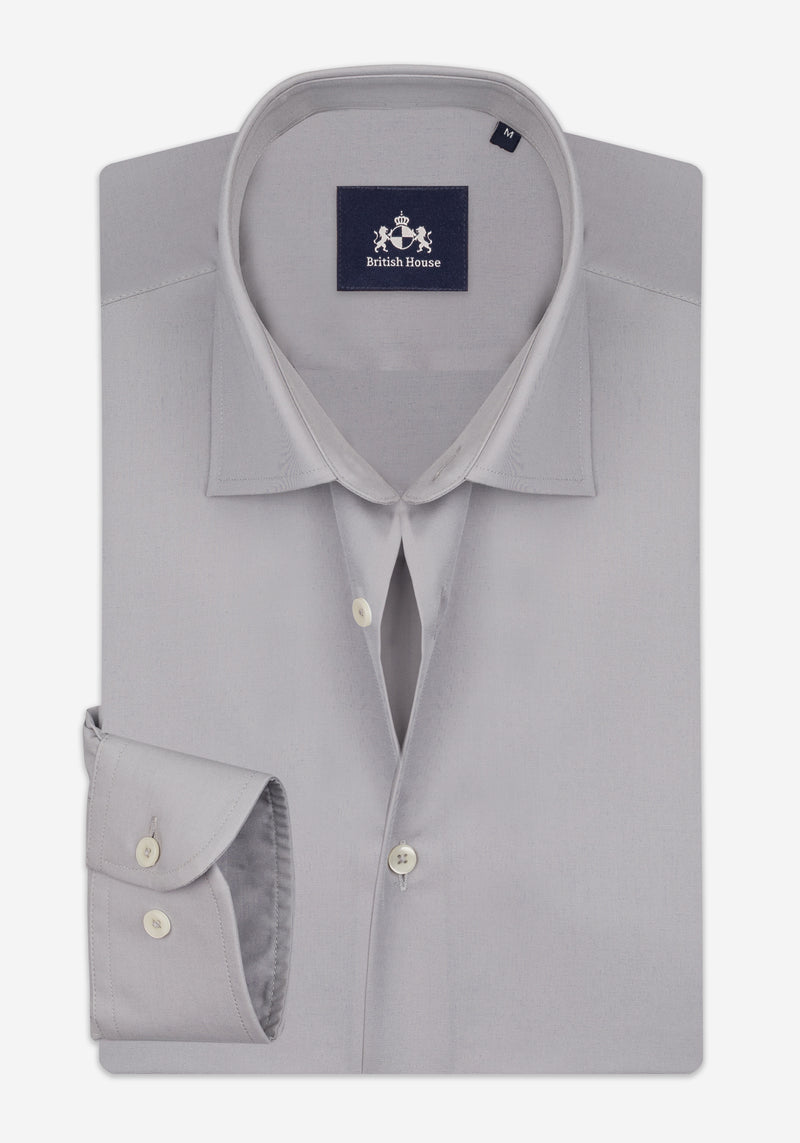 Ash Grey Poplin Shirt
