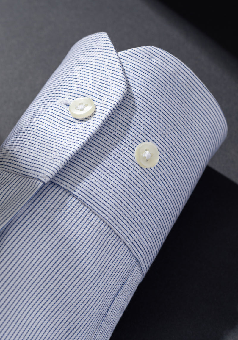 White with Light Blue Stripe Shirt