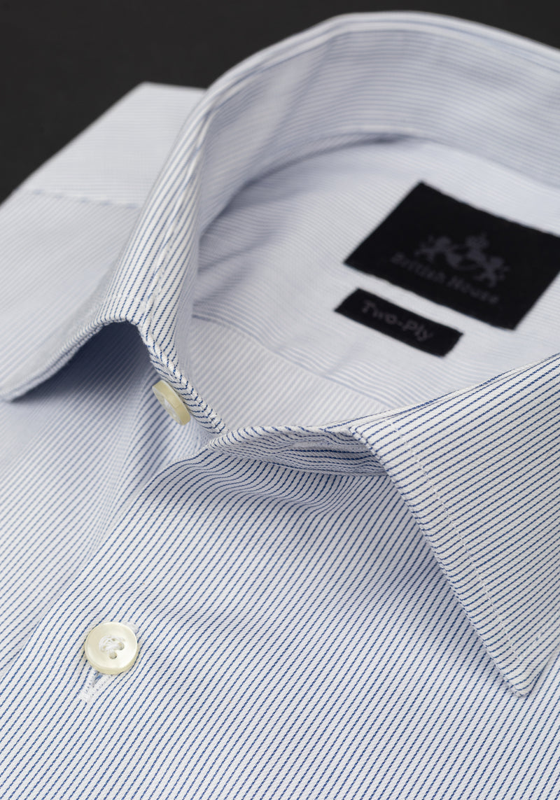 White with Light Blue Stripe Shirt